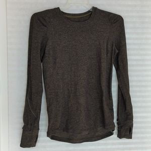 Lululemon Long Sleeve Pullover Forest Green Size 10 With Mittens & Thumb holes